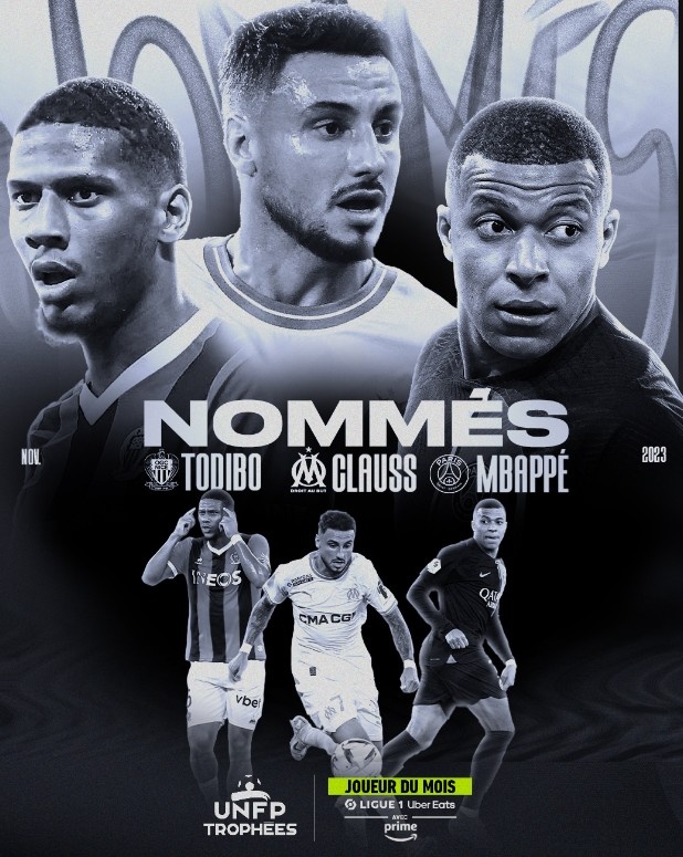 法甲11月最佳球员候选：姆巴佩、克劳斯、托迪博