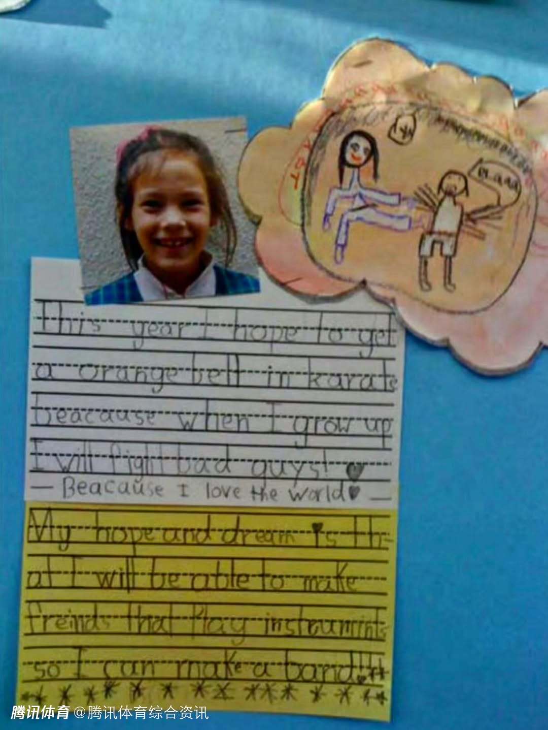 谷爱凌晒童年热血梦想纸条：想练空手道打坏人 还想组乐队