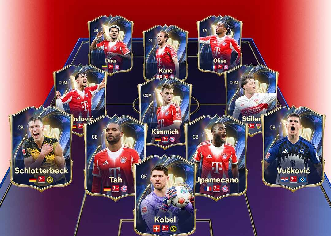 FC26公布本赛季德甲最佳阵容：凯恩领衔，拜仁7人入选