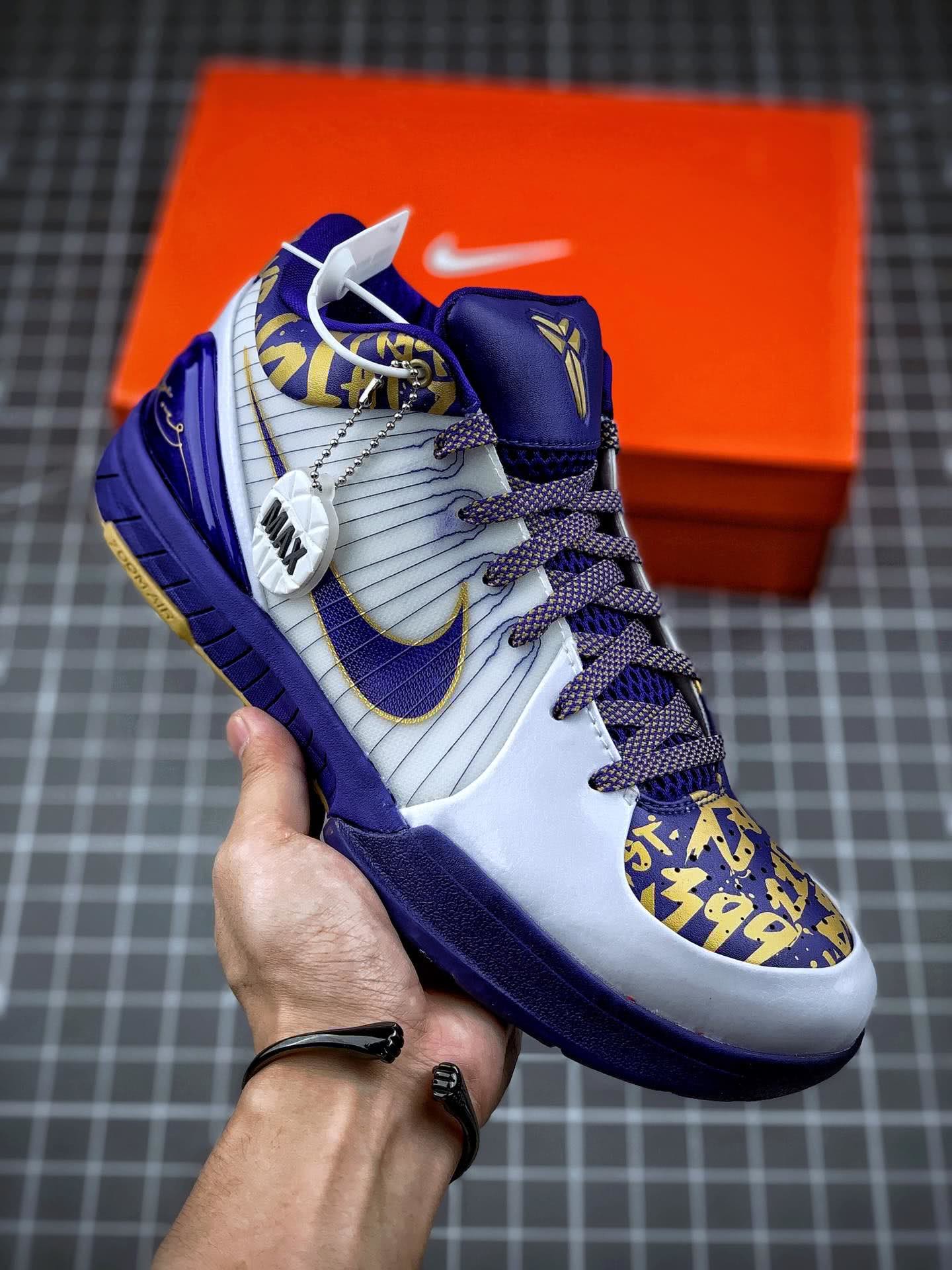 缅怀科比情怀完美落幕kobe科比四代白金mvp配色开箱测评