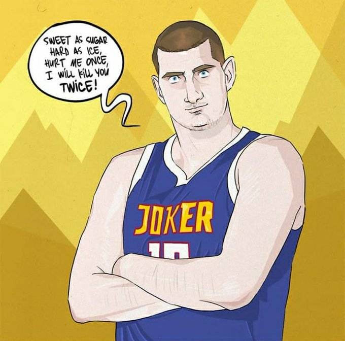 网友绘制约基奇萌图:甜如糖硬若冰的约老师